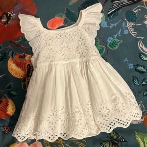 GAP White Cotton Eyelet Dress Size 3-6 Months